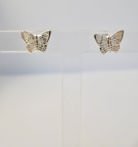 STERLING SILVER BUTTERFLY STUD EARRINGS