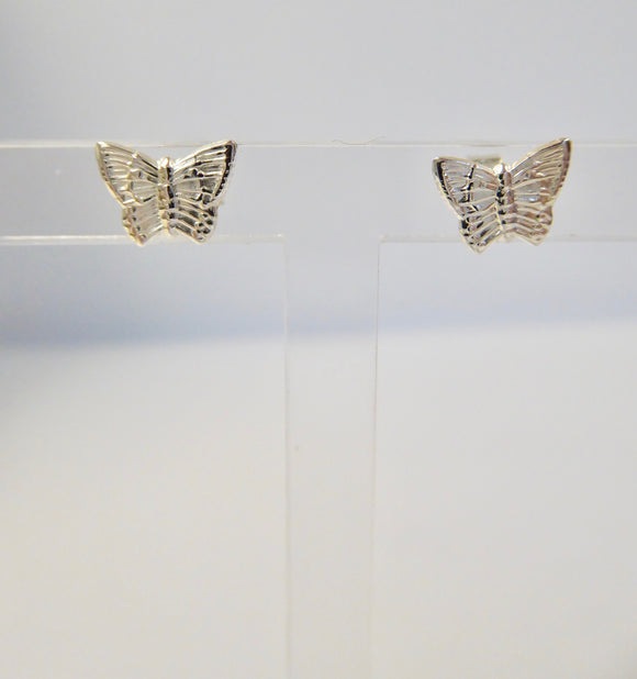 STERLING SILVER BUTTERFLY STUD EARRINGS
