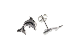 STERLING SILVER DOLPHIN STUD EARRINGS