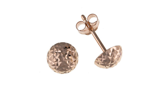 9CT ROSE GOLD SMALL DOMED PATTERNED STUD EARRINGS