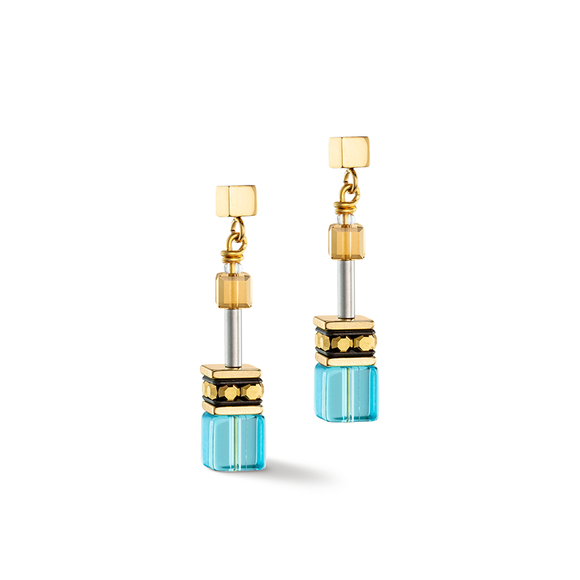 COEUR DE LION GEOCUBE ICONIC TURQUOISE  DROP EARRINGS