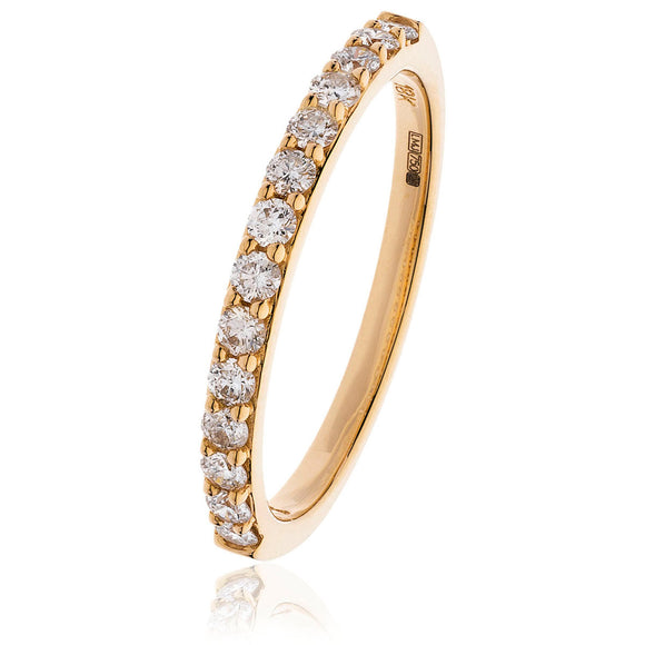 18CT ROSE GOLD CLAW SET ETERNITY RING
