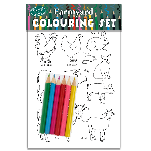 FARMYARD COLOURING SET + CRAYONS