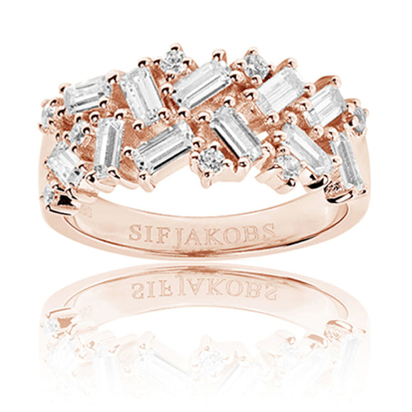 SIF JAKOBS ANTELLA ROSE GOLD PLATED SILVER RING