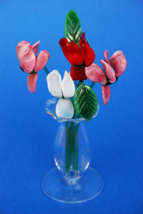 GLASS CYCLAMEN VASE