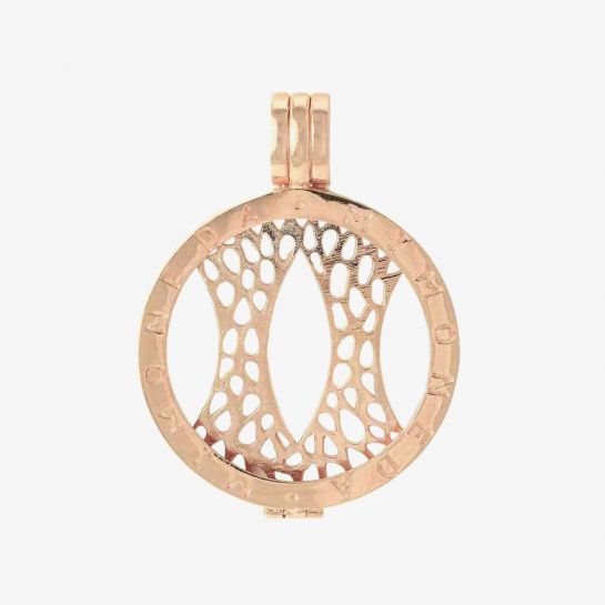 MI MONEDA SMALL SILVER & ROSE GOLD PLATED PENDANT HOLDER