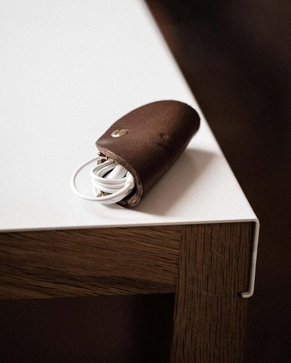 FIG CORNISH TAN LEATHER CABLE TIDY