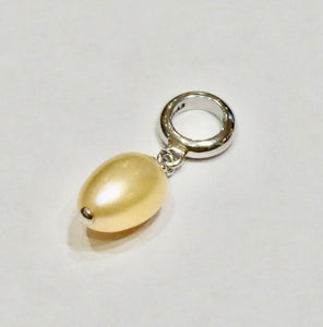 ENDLESS SILVER YELLOW SHIMMER PEARL DROP CHARM