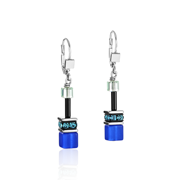 COEUR DE LION GEOCUBE BLUE-GREEN EARRINGS