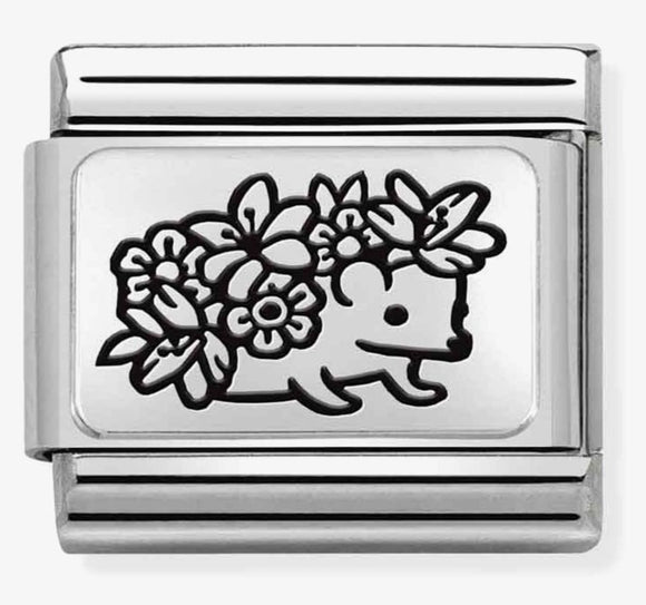 NOMINATION COMPOSABLE SILVERSHINE HEDGEHOG WITH FLOWERS LINK