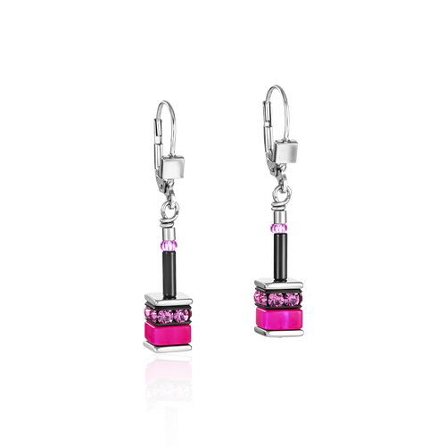 COEUR DE LION GEOCUBE CLASSIC POLARIS & RHINESTONE MULTICOLOUR EARRINGS