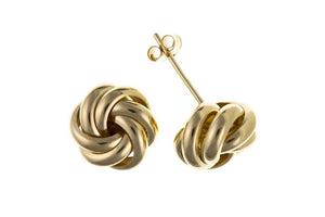 9CT GOLD DOUBLE KNOT STUD EARRINGS