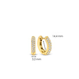 TI SENTO - MILANO CUBIC ZIRCONIA GOLD PLATED HOOP EARRINGS