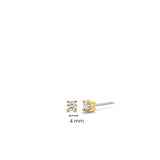 TI SENTO - MILANO YELLOW GOLD PLATED SILVER CLAW SET CUBIC ZIRCONIA STUD EARRINGS