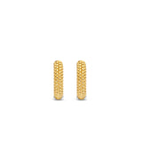 TI SENTO - MILANO YELLOW GOLD PLATED SILVER TEXTURED HOOP EARRINGS