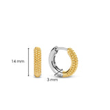 TI SENTO - MILANO YELLOW GOLD PLATED SILVER TEXTURED HOOP EARRINGS