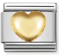 NOMINATION COMPOSABLE GOLD RAISED HEART LINK