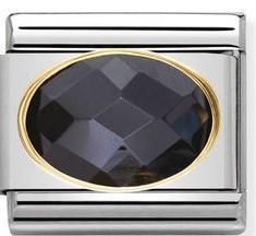 NOMINATION COMPOSABLE GOLD BLACK CZ LINK