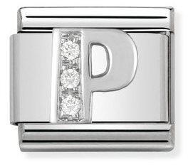 NOMINATION COMPOSABLE SILVER CZ LETTER P LINK