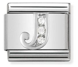 NOMINATION COMPOSABLE SILVER CZ LETTER J LINK