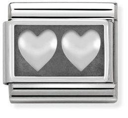 NOMINATION COMPOSABLE DOUBLE HEART LINK