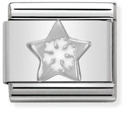 NOMINATION COMPOSABLE SILVER STAR WITH SNOWFLAKE LINK