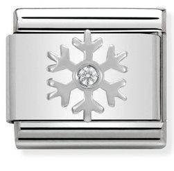 NOMINATION COMPOSABLE SILVER WHITE SNOWFLAKE LINK