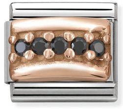 NOMINATION COMPOSABLE ROSE GOLD BLACK PAVE LINK