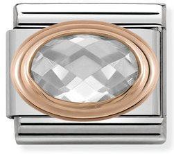 NOMINATION COMPOSABLE FACETED WHITE CUBIC ZIRCONIA LINK