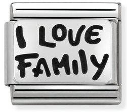 NOMINATION COMPOSABLE SILVER I LOVE FAMILY LINK
