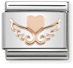 NOMINATION COMPOSABLE ROSE GOLD FLYING HEART LINK