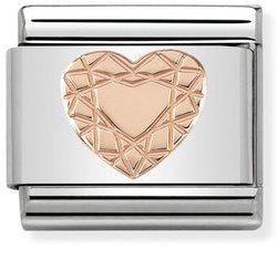 NOMINATION COMPOSABLE ROSE GOLD DIAMOND HEART LINK