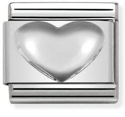 NOMINATION COMPOSABLE SILVER RAISED HEART LINK