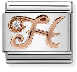 NOMINATION COMPOSABLE ROSE GOLD LETTER H LINK