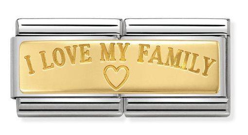 NOMINATION COMPOSABLE GOLD I LOVE MY FAMILY DOUBLE LINK