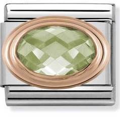 NOMINATION COMPOSABLE FACETED GREEN CUBIC ZIRCONIA LINK