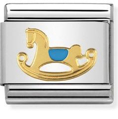 NOMINATION COMPOSABLE GOLD BLUE ROCKING HORSE LINK