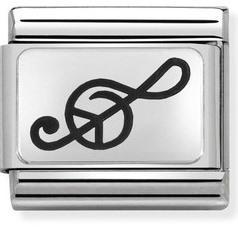 NOMINATION COMPOSABLE SILVER TREBLE CLEF LINK