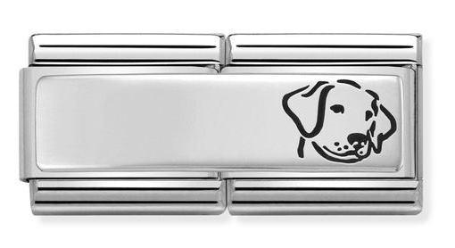 NOMINATION COMPOSABLE SILVER DOG DOUBLE LINK