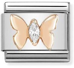 NOMINATION COMPOSABLE ROSE GOLD CZ BUTTERFLY LINK