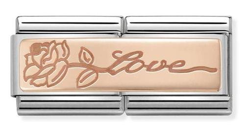 NOMINATION COMPOSABLE ROSE GOLD LOVE WITH FLOWER LINK