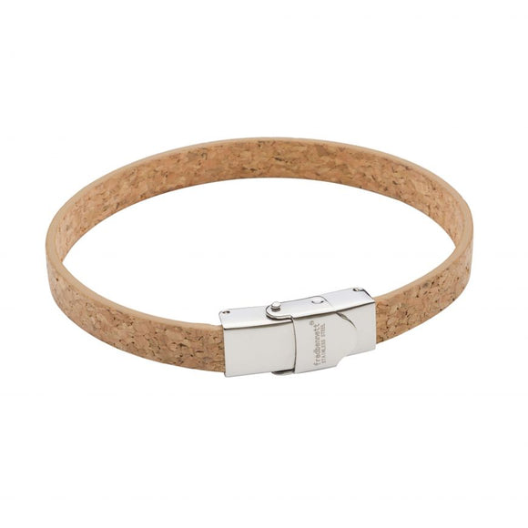 FRED BENNETT STAINLESS STEEL & CORK BRACELET