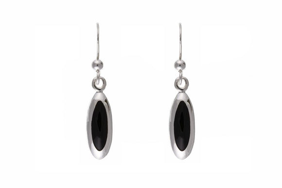 STERLING SILVER ONYX DROP EARRINGS