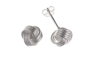 STERLING SILVER TRIPLE KNOT STUD EARRINGS