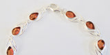 AMBER & SILVER DECORATIVE TEAR BRACELET