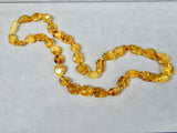 AMBER SMALL CLEAR NUGGET BEAD NECKLACE 20"