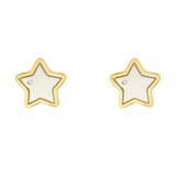 D FOR DIAMOND SILVER & GOLD PLATED DIAMOND STAR STUD EARRINGS