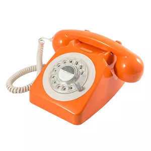 GPO 746 ROTARY ORANGE TELEPHONE