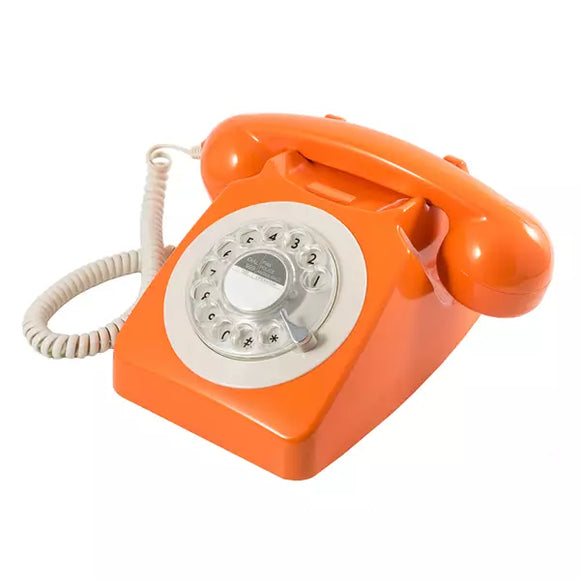 GPO 746 ROTARY ORANGE TELEPHONE