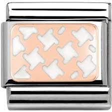 NOMINATION COMPOSABLE HOUNDSTOOTH WHITE LINK